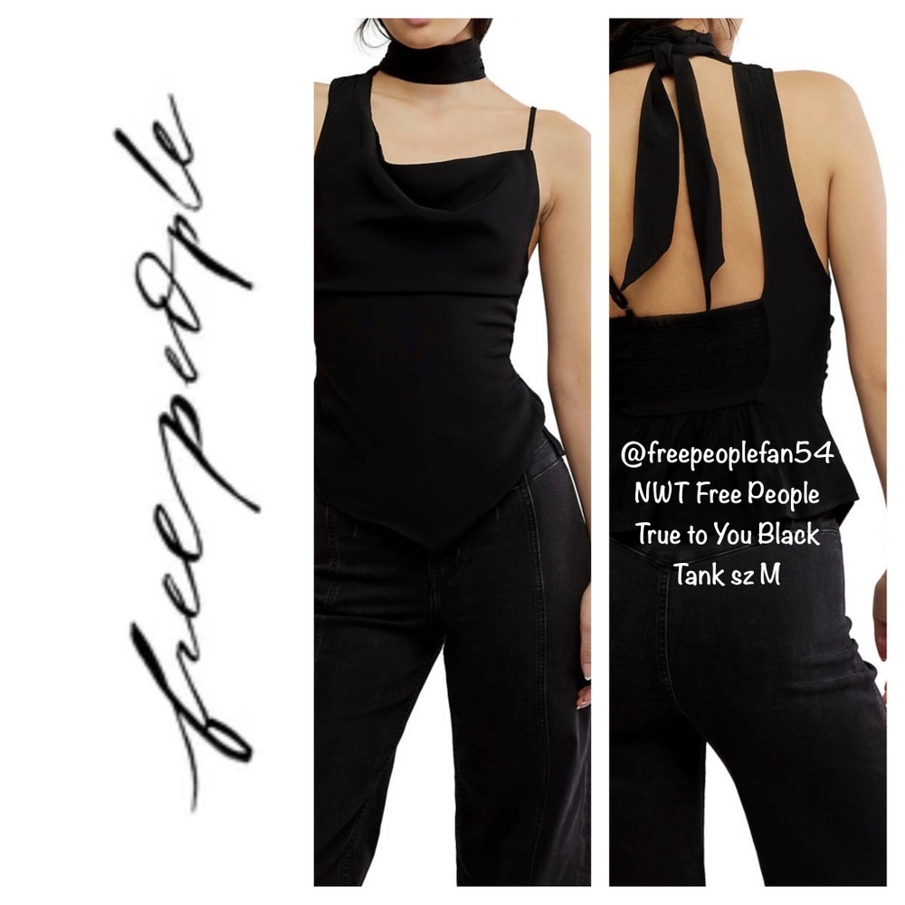Free People True To You Black Asymmetric Tank